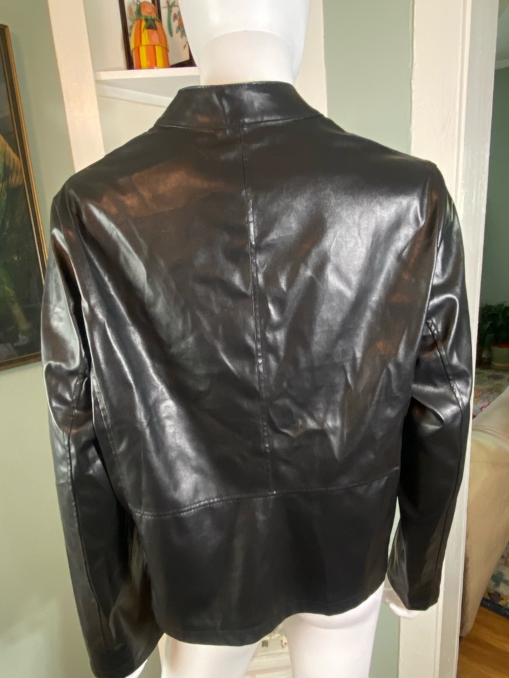 3/$12 Polyurethane Faux-Leather Moto Motorcycle Jacket Windbreaker Vinyl - Picture 3 of 11